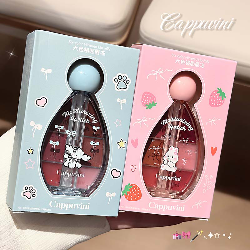 CAPPUVINI Six-color Mirrored Lip Jelly Lip Gloss