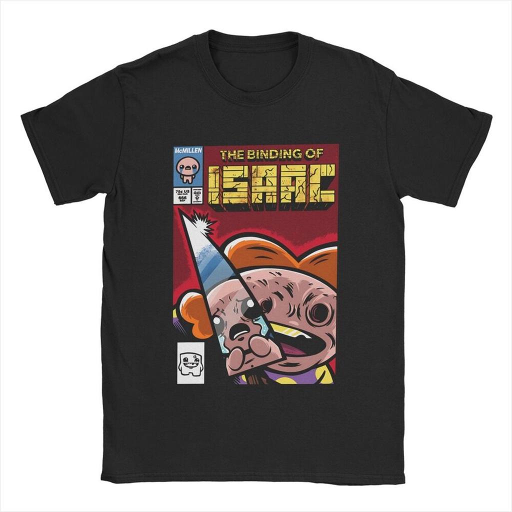 Awesome The Binding of Isaac Video Game T-Shirt Men O Neck Pure Cotton T Shirts Cartoon 90s Short Sleeve Tees Plus Size Tops Trendy Unisex Clothing
