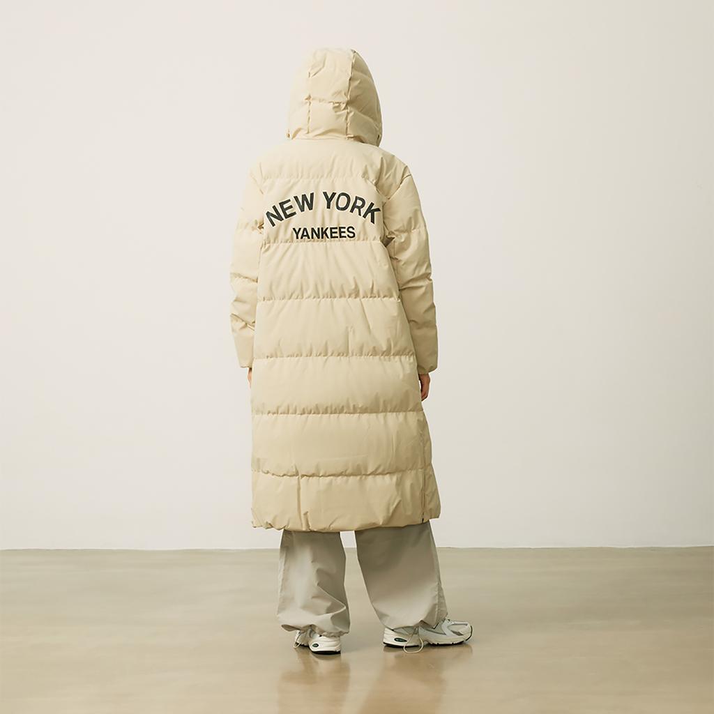 New MLB New York Yankees Basic Collection FW24 Down Jacket Unisex Linen Beige Yellow 3ADJB2146-50BGM