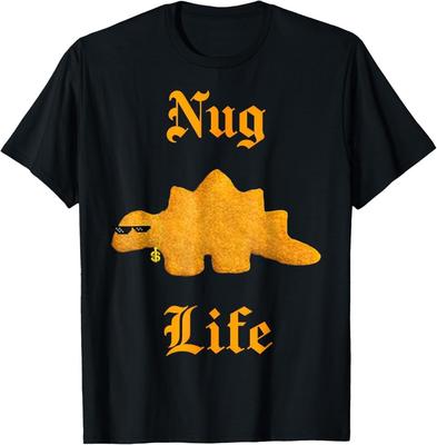 Nug Life Dinozaur Kurczak Nugget Zabawna Retro Koszulka