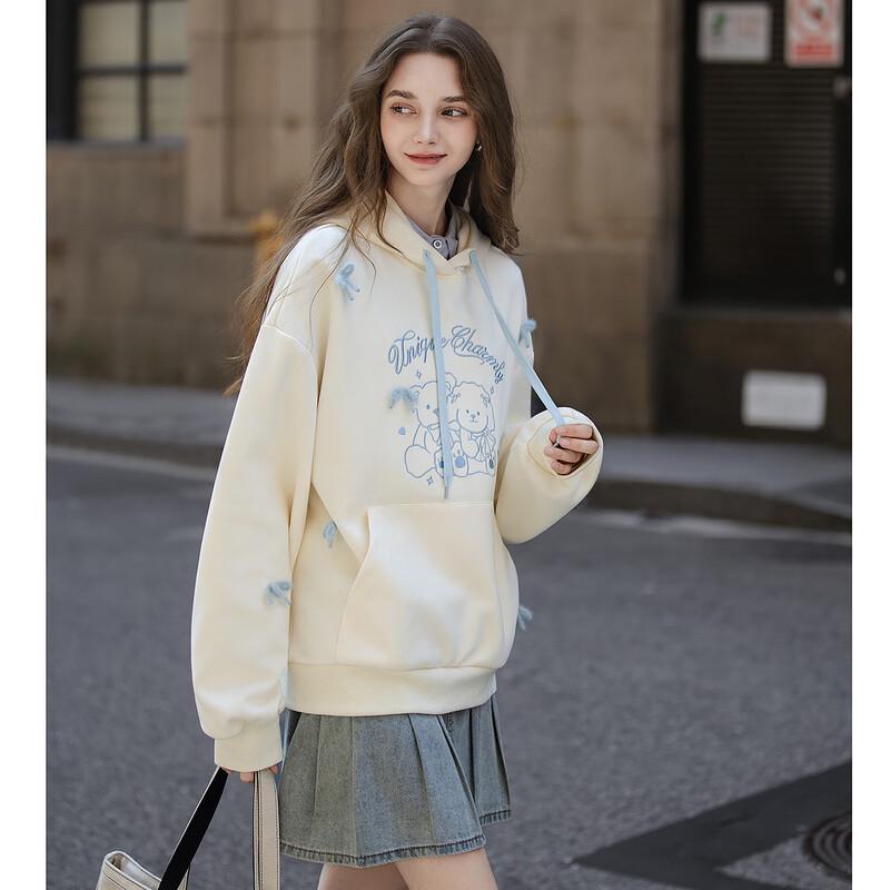 

TonLion Women s Autumn Cartoon Print Hooded Sweatshirt XL