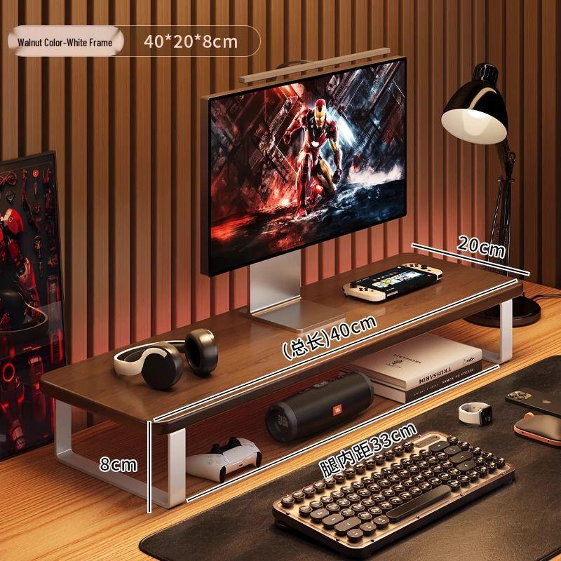 Desktop Organizer and Monitor Riser with Keyboard Tray