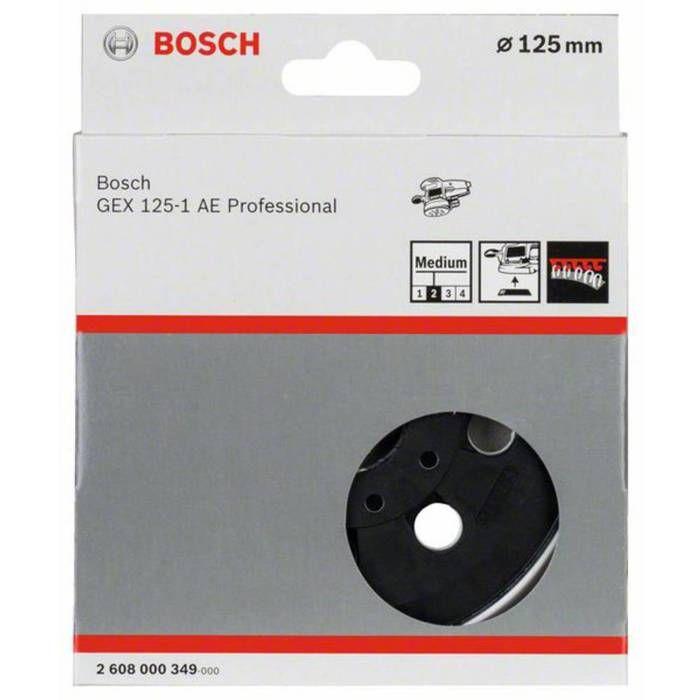 Plateau de ponçage - Bosch - GEX 125-1 AE - Mi-dur - Diamètre 125 mm - Noir
