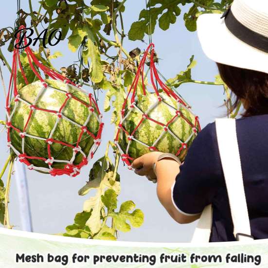 Vertical Gardening Trellis Net 10Pcs Watermelon Sling Nets, Weatherproof Reusable Melon Holder Support Mesh, Fruit Hammocks for Cantaloupe Cucumber
