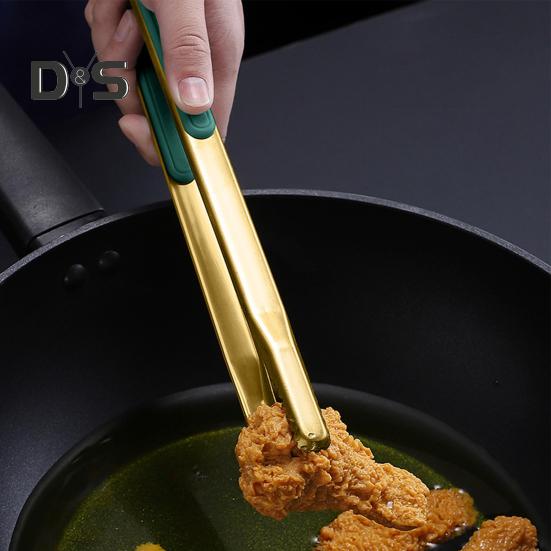 Food Tongs Anti-slip Multi-functional Non-stick Stainless Steel Salad Tongs