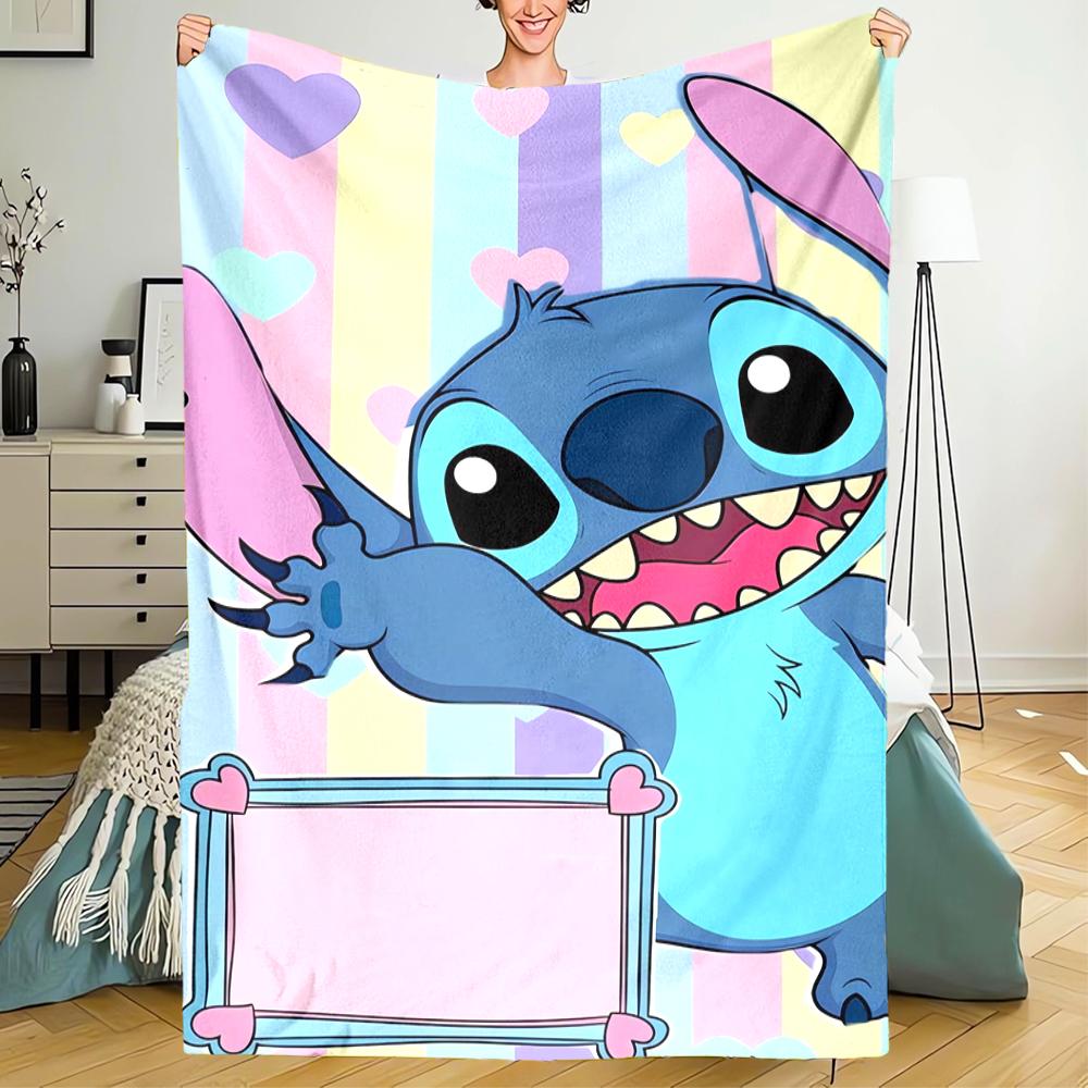 Stitch Theme Printed Blanket - Perfect for Couch, Bed, Travel & Outdoor Use | Machine Washable, Cozy & Durable.