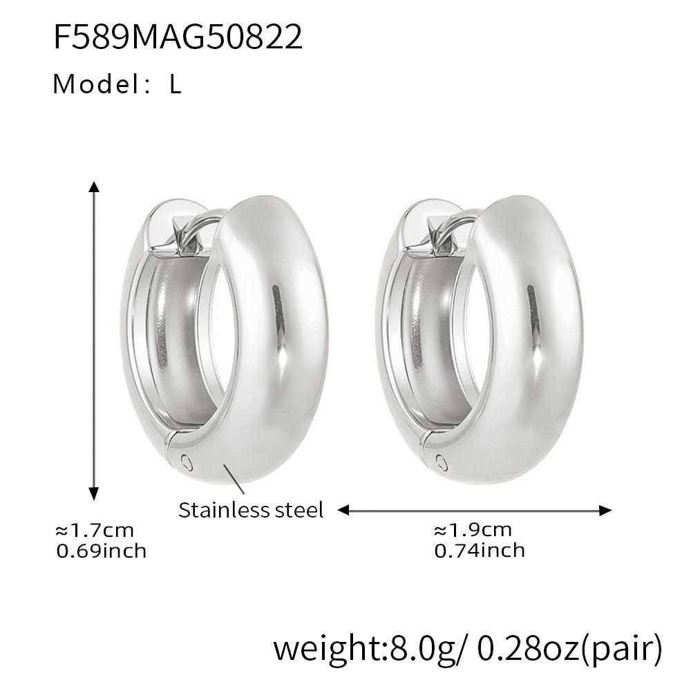 

Liora Minimalist Stainless Steel Round Hoop Earrings For Women Hypoallergenic PVD Gold Plated No Tarnish Earrings Daily Jewelry