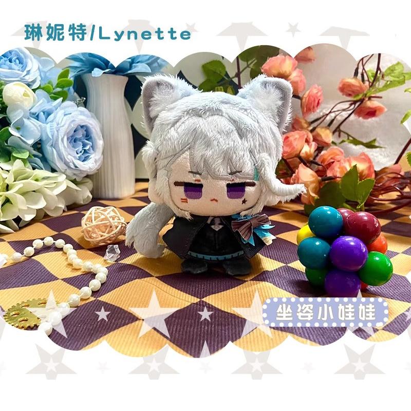 12cm Lyney Plush Dolls Pendant Keychain Lynette Plush Toys Backpack Genshin Impact Dolls Freminet Cute Fans Children Gift XMAS