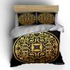 Golden Ornamental Set For Decoration Multiple Sizes Kid'S And Adults' Bedroom Exquisite 3Pc Bedding Set, Gift