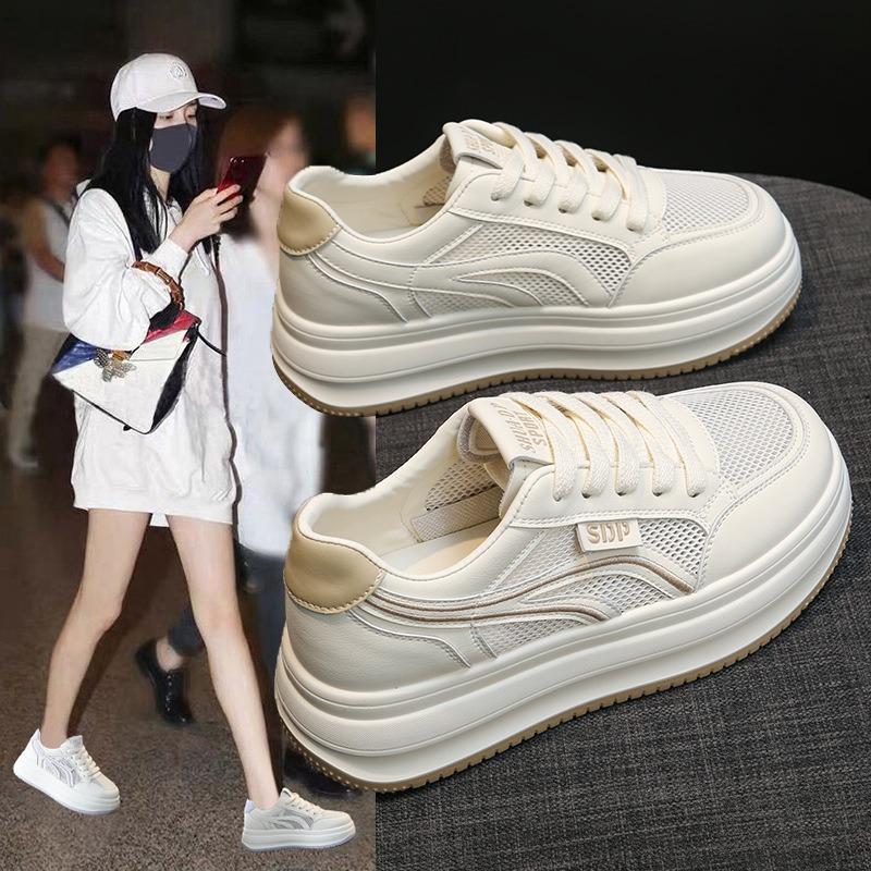 Summer Korean version of the new breathable mesh casual little white shoes thick-soled non-slip heightening women's board shoes tide