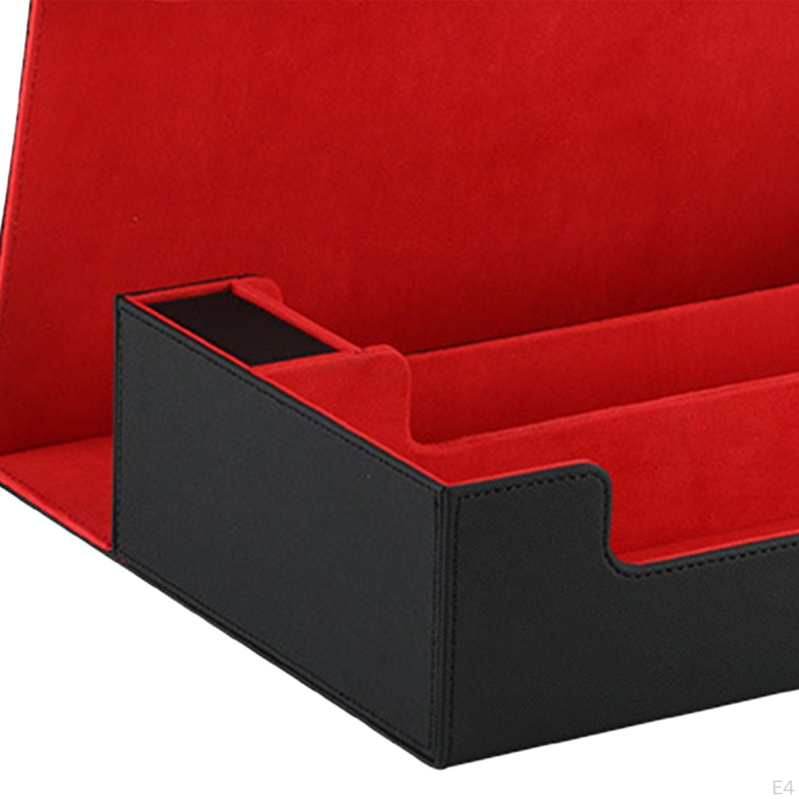 Boîte De Rangement Pour Cartes En Cuir PU – Capacité 100 Cartes, Fermeture Magnétique, Séparateur – Verte
