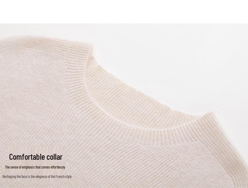 Women's Striped 100% Cashmere Round Neck Sweater - Autumn/Winter Collection