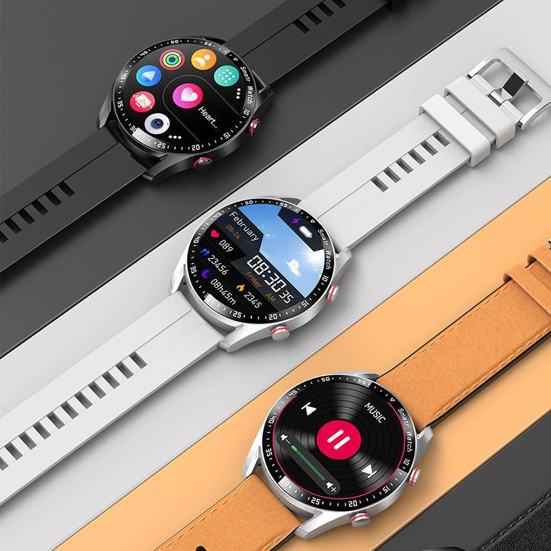 HW20 Waterproof Bluetooth Smart Watch with ECG+PPG, Stainless Steel Strap, Business Edition.