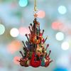Yousheng Guitar Christmas Tree Ornament 2D Acrylic Rockin' Around The Guitar Ornament Musical Instrument Hanging Decoration for Guitar Player Music