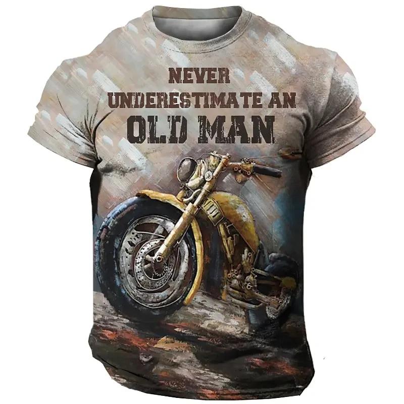 Retro Design Motorcycle Poster 3D Printed Men's T-shirt Summer New Oversized Quick Drying Sports T-Shirts