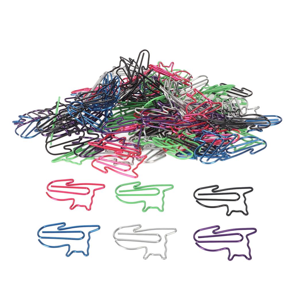 100Pcs Fancy Paperclips Animal Style Assorted Colors Covered Wire Cute Paper Clips for Home School O