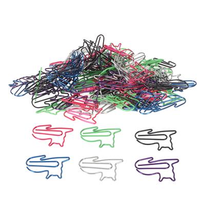 100Pcs Fancy Paperclips Animal Style Assorted Colors Covered Wire Cute Paper Clips for Home School