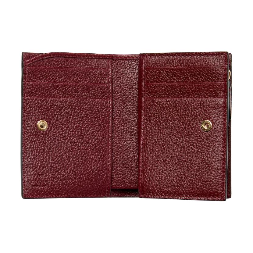 Gucci GG Marmont Logo Classic Leather Wallet Medium Women Wallet Beige Red 841360-AAE5E-6258
