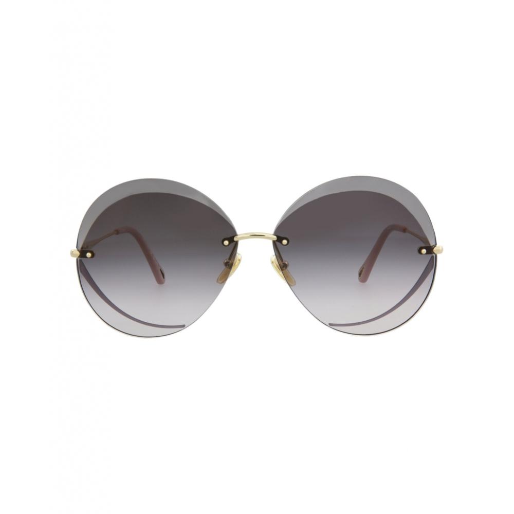 

Chlo Round Frame Metal Sunglasses Gold Gold Grey One Size