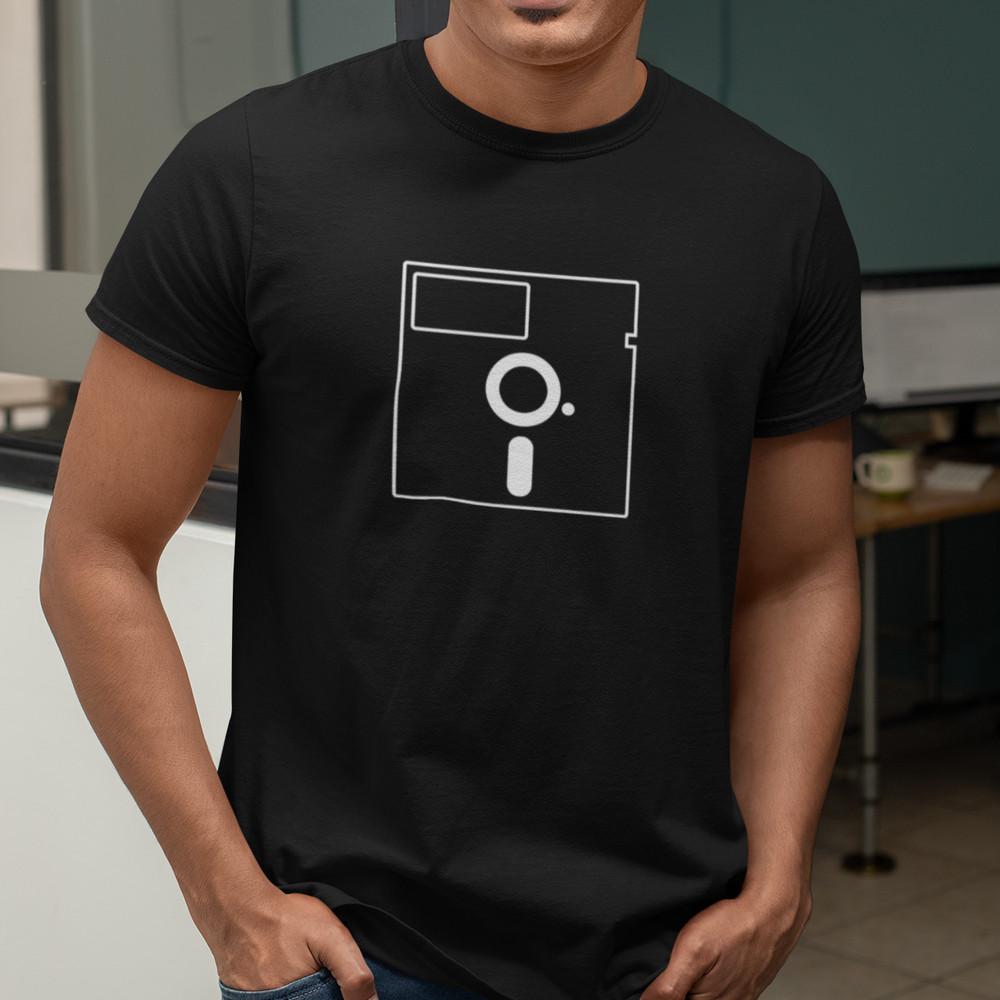 

5 1/4 FLOPPY DISK T-SHIRT (80s retro technology IBM disc PC home computer dos) Unisex T-Shirt XXXL