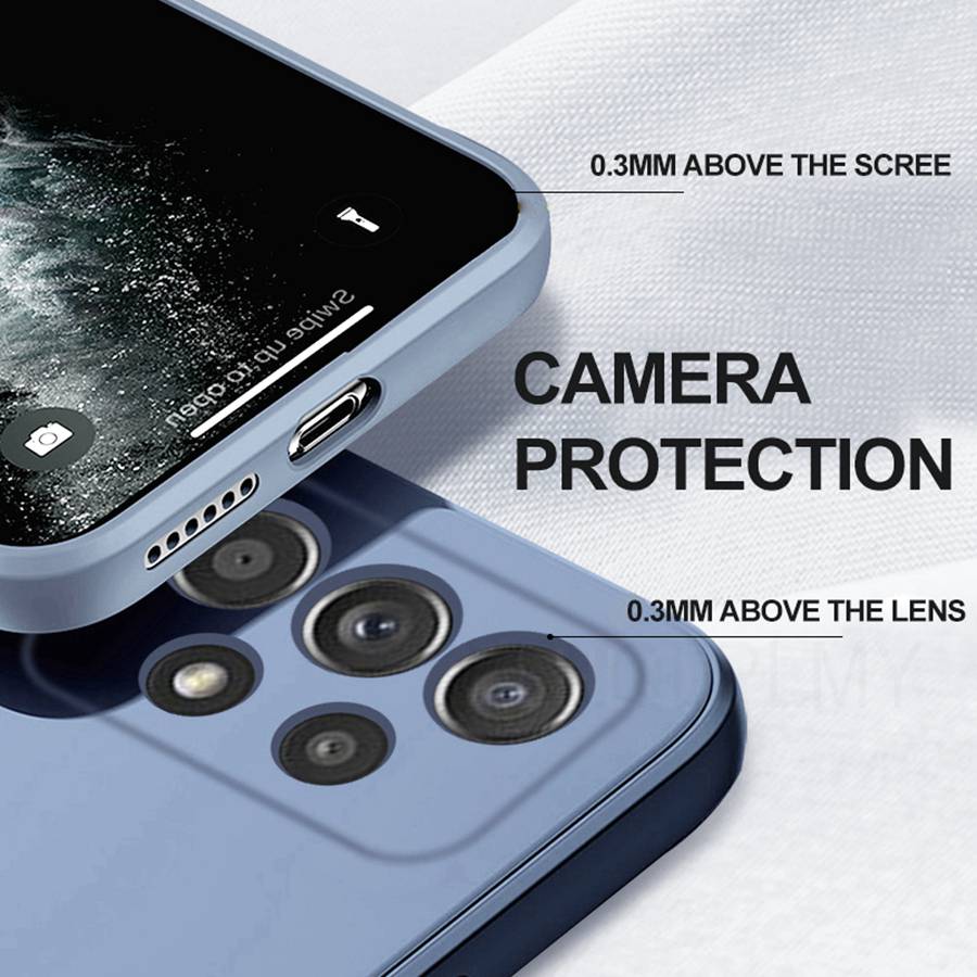 Capa Quadrada de Silicone Líquido Macio Para Samsung Galaxy S26 A37 A57 A15 A14 A54 A25 A32 A52 A16 A34 A13 A23 A33 A53 A26 A17 A36 A56 Capa de Proteção Completa