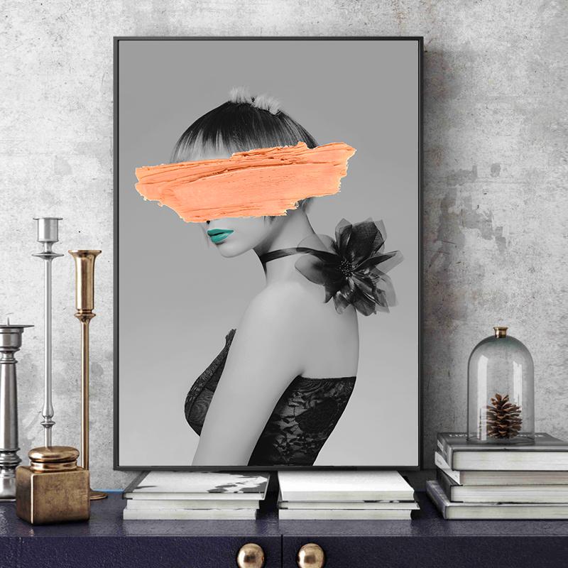 Nowoczesna moda Wall Art kobieta Home Decor czarny abstrakcyjny piękny motyl obraz na płótnie drukuje zdjęcia na plakat do salonu