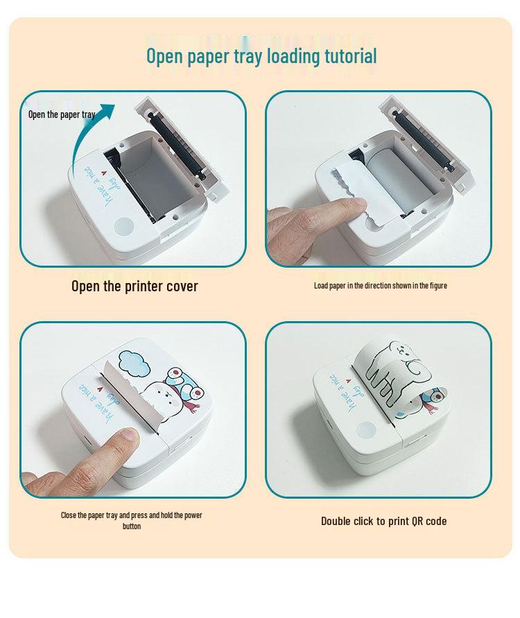 Compact Portable Thermal Printer for Labels & Photos - Mistake-Free Pocket Home Printer