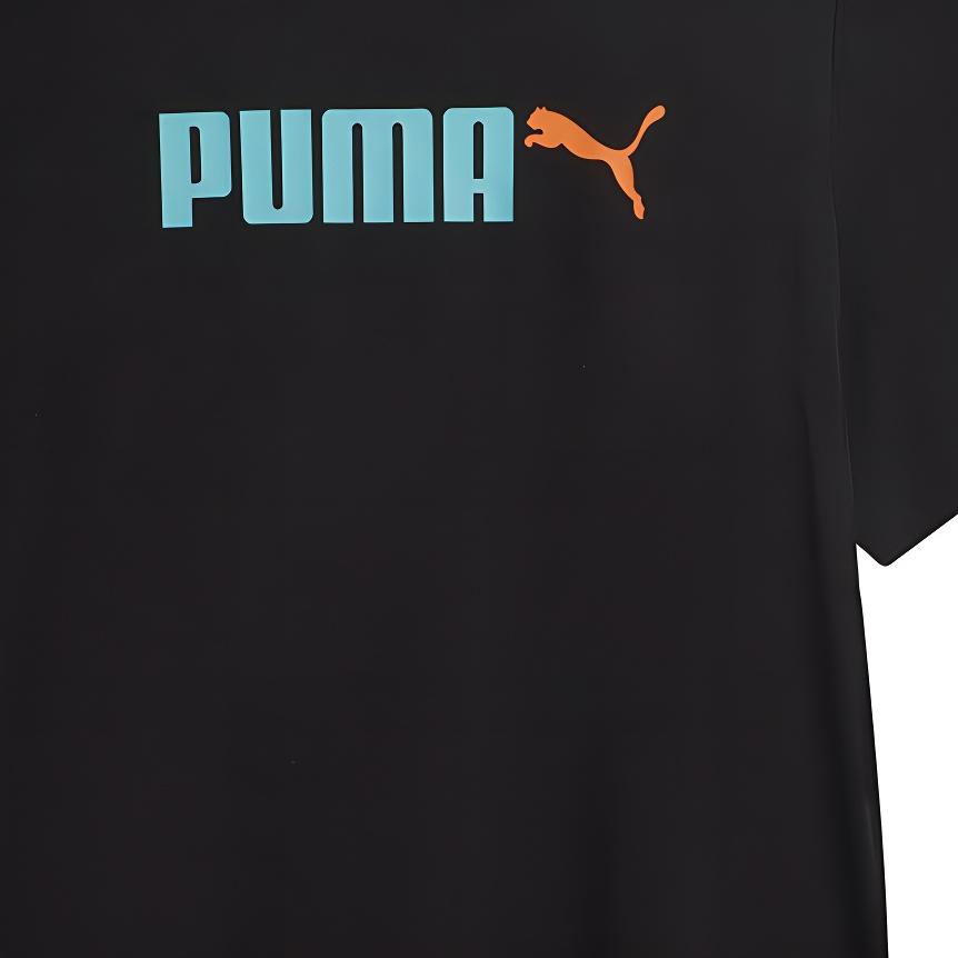 Puma Ss25 Knitted Round Neck Fashion Versatile Short Sleeve T-Shirt Unisex Tops Black 691341-56