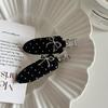 Korean Bow, Simple Versatile Design Hairpin Bb Clip 2pcs Black White Polka Dot Bow Hairpin High-end Temperament
