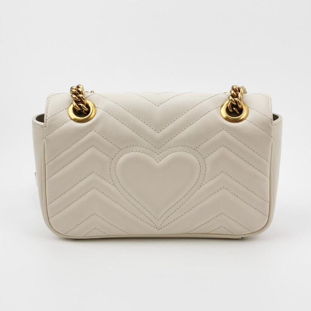 [Pre-Owned] Gucci GG Marmont Matelassé Mini Bag 'White' - Excellent #CMV7JF