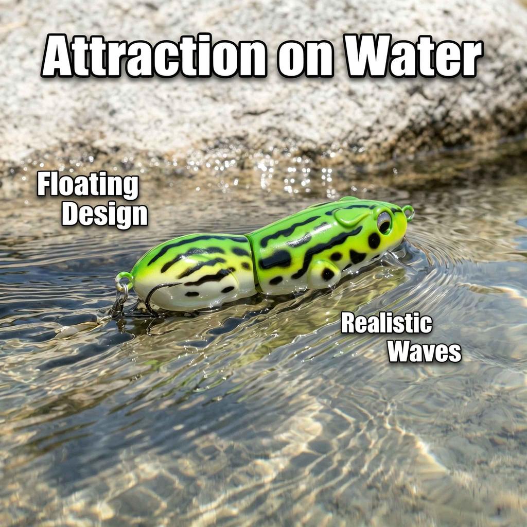 10cm 33g Floating Jointed Mouse Fishing Lure with Spinning Blade, Realistic Topwater Hard Bait Treble Hooks for Bass Freshwater Fishing