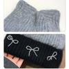 Fashion Casual Bowknot Knitted Hat Cat Ear Knitted Winter Hat Windproof Beanie Caps