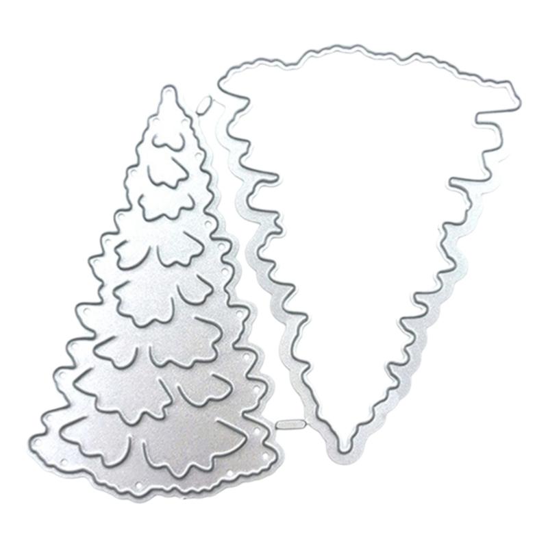 5 Pcs Christmas Tree Cutting Dies Embossings Stencils Christmas Metal Die Cuts for DIY Scrapbooking Card Decoration