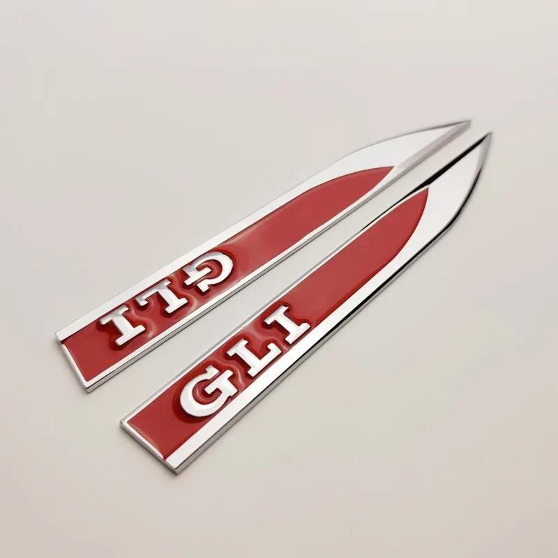 1Pairs 3D Metal GTD GLI Logo Sticker Emblem  Car Body Side Fender Badge Decals For VW Golf 7 6 5 Styling Accessories