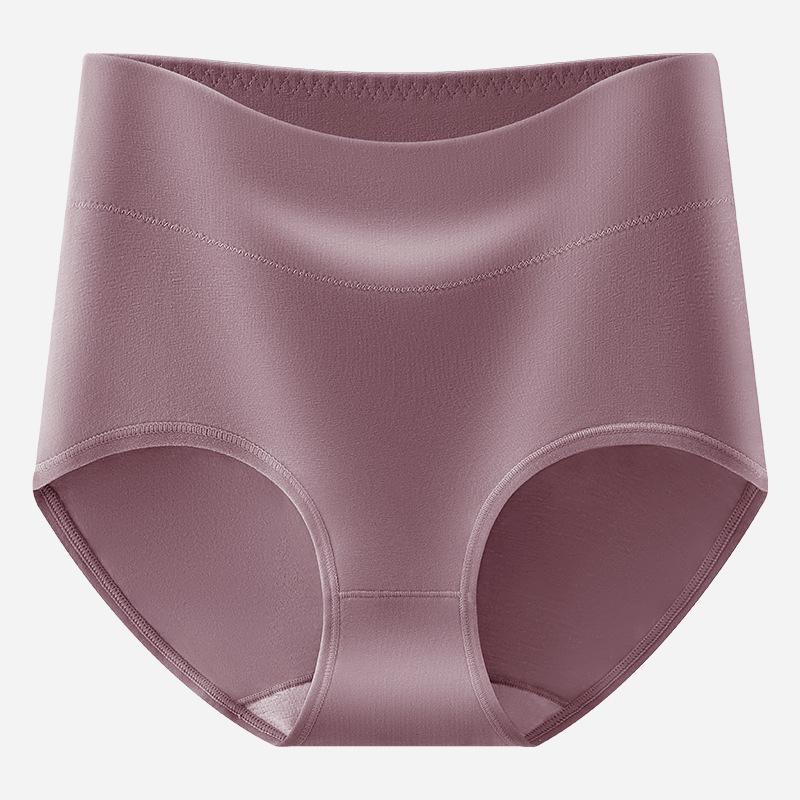 

High-Quality Cotton Antibacterial Mid-High Waist Panties for Middle-Aged & Elderly Women - Plus Size Triangular Briefs L (105-130 jin) кофейный/красный