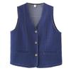 2026 Plus Size Women's V-Neck Denim Vest: Slimming, Versatile Cardigan for Spring/Autumn
