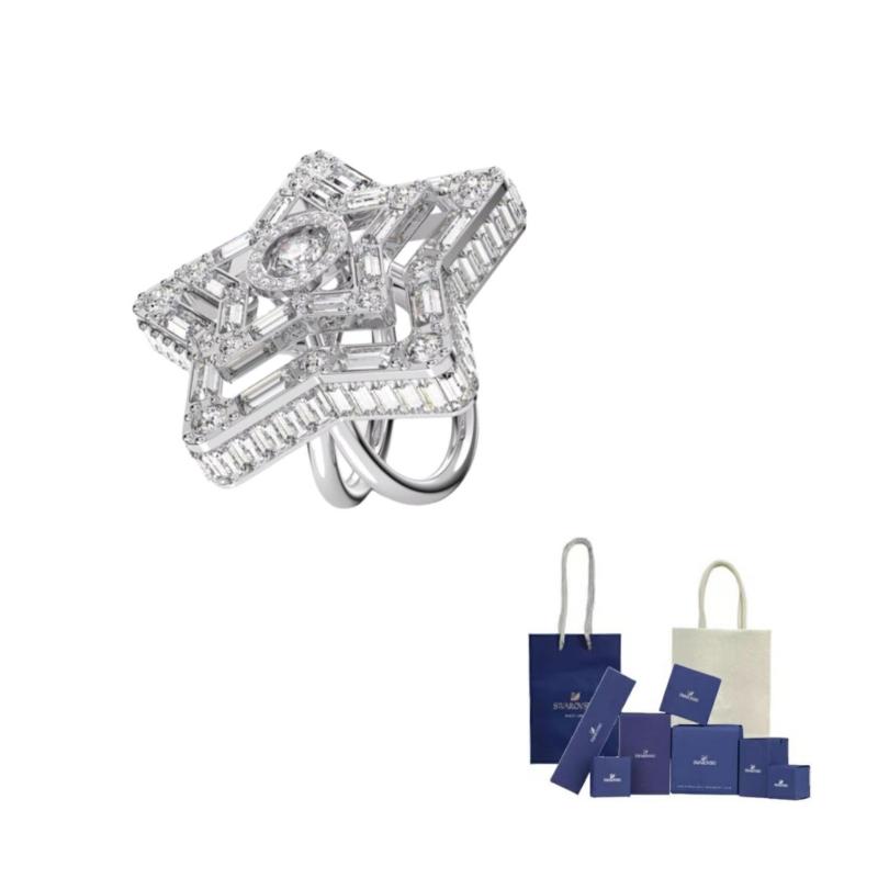 Swarovski Crystal Rings Unisex White 55-Original Brand Box And Bag белый