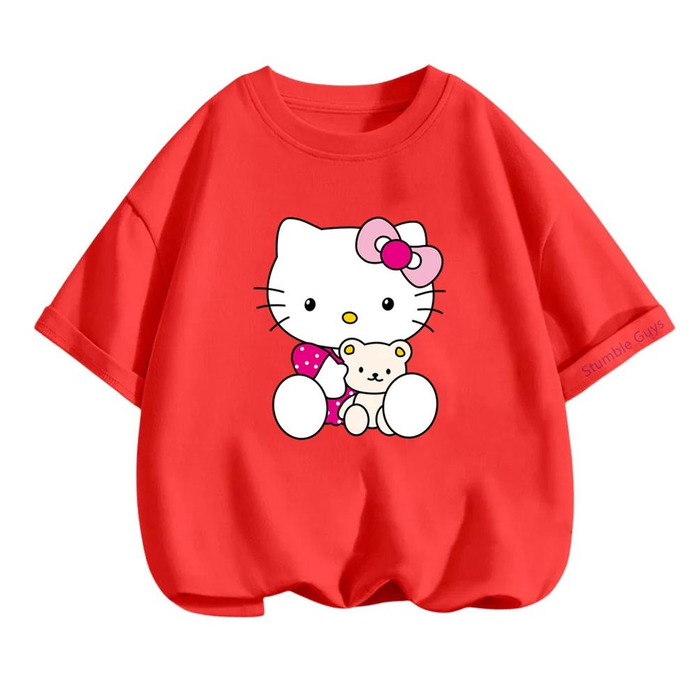 Summer Boys' and Girls' Sanrio Short Sleeve Children's Fashion Hello Kitty T-Shirt