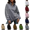 Women's Casual Half Zip Long Sleeve Pocket Hoodie
