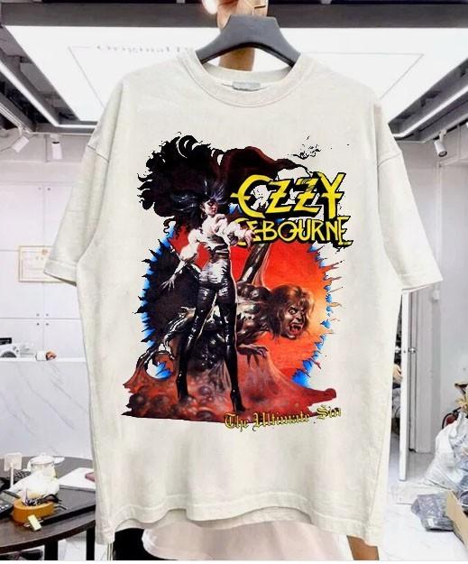 Rare 90s OZZY OSBOURNE “The Ultimate Sin” Retro White Unisex Shirt KH16124 Unisex T-Shirt S