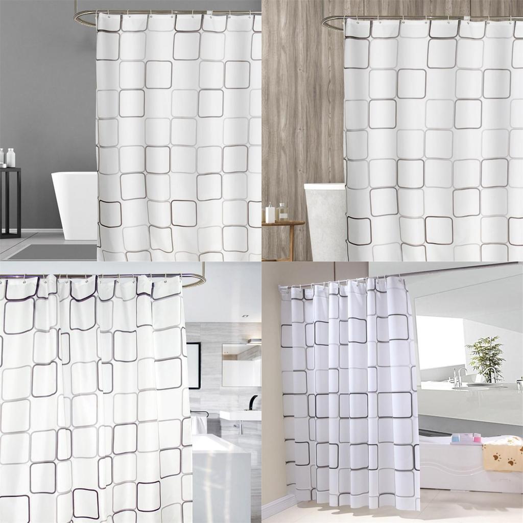 Elegante karierte Duschvorhang mit Haken Wasserdichte und verdickte Badezimmerabdeckung für moderne Räume
