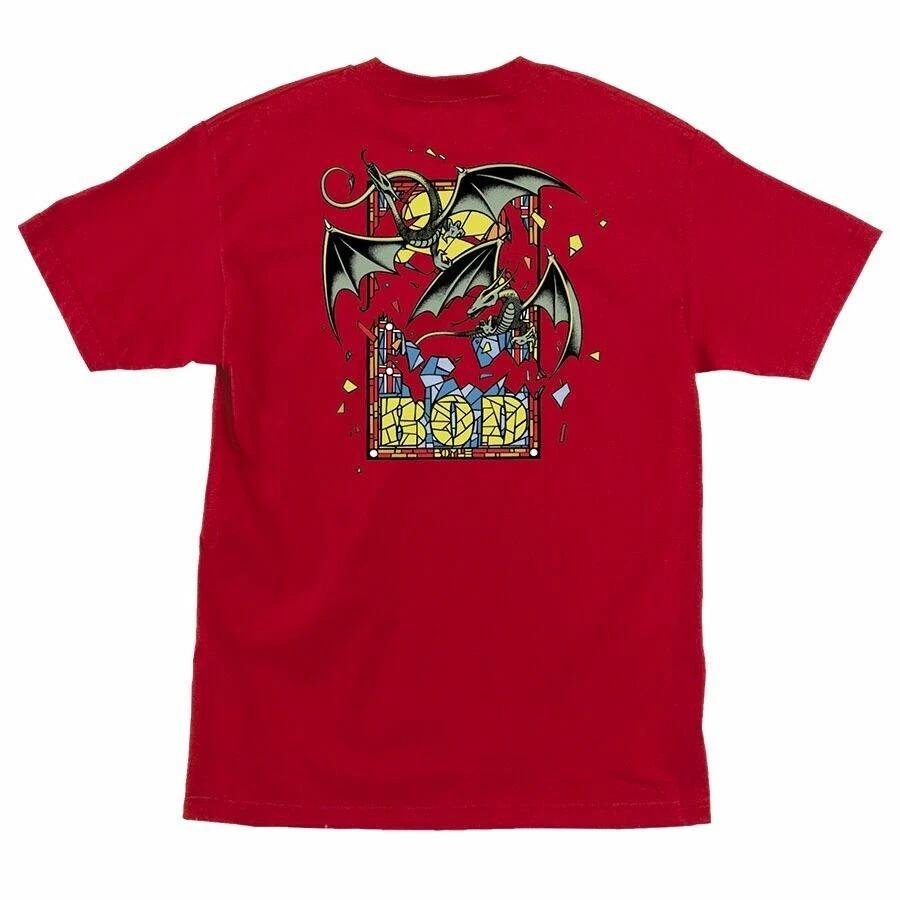 Santa Cruz Bod Boyle STAINED GLASS Skateboard T Shirt RED S