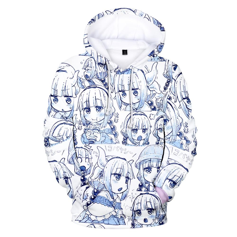 Miss Kobayashi's Dragon Maid Kanna Kamui Cosplay Hoodie Hip Hop Graphic Sweatshirt Poleron Hombre Streetwear Harajuku Clothes