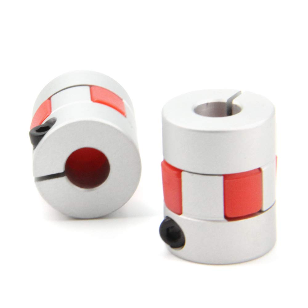8mm To 8mm Bore Aluminium Plum Flexible Shaft Coupling Servo Stepper Motor Jaw D20xL25 Connector Flexible Shaft Couplers for 3D Printer/CNC