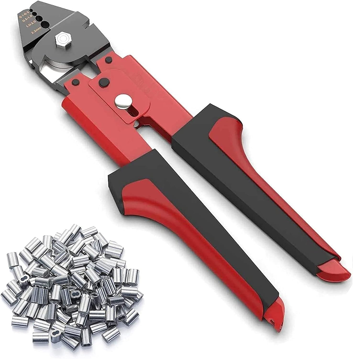 

MOCOYEE Crimping Pliers Wire Clamp Cutter Aluminum Sleeve Crimping Tool Wire Rope Aluminum Sleeve 100 Pieces Wire Rope Cutter Crimping Sleeve Crimping