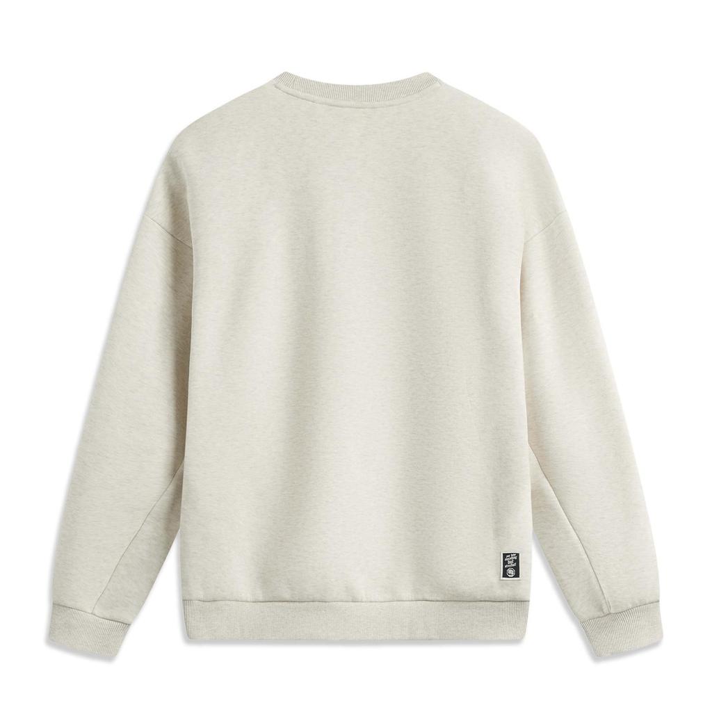 Li-Ning Men's BADFIVE Crew Neck Sweatshirt Oatmeal AWDV031-6
