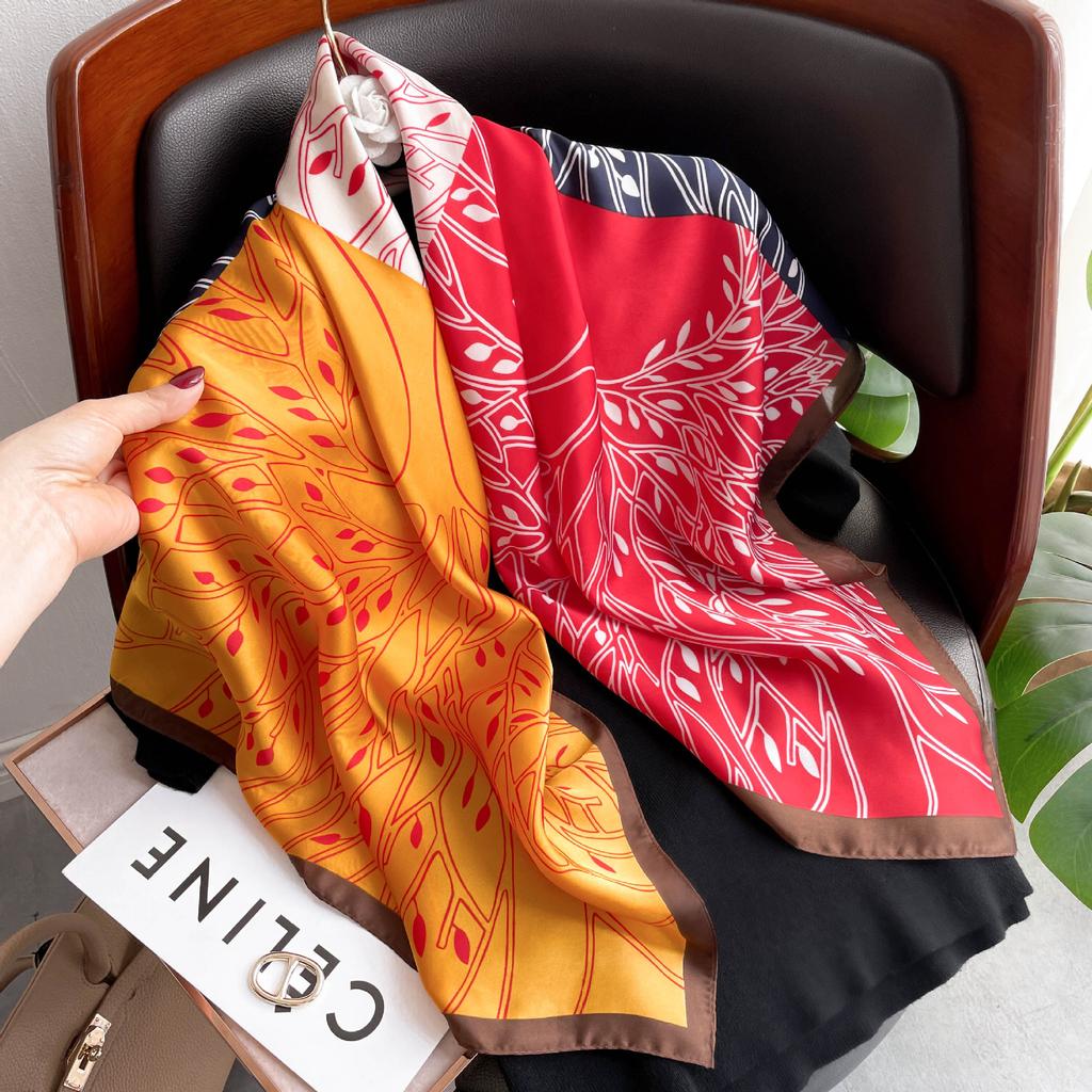 High-quality Luxurious Silk Scarves Headband Scarfs Neck Scarf For Women Chain Silk Scarf Women's Decorative Shawl