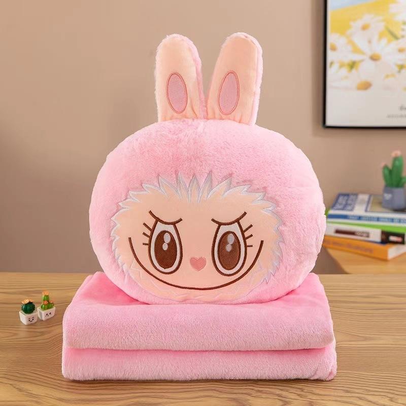 New Matte Labubu Fabric Pillow, Quilt, Air Conditioner Blanket, Car Cushion, Backpack, Hand-held Car Blanket