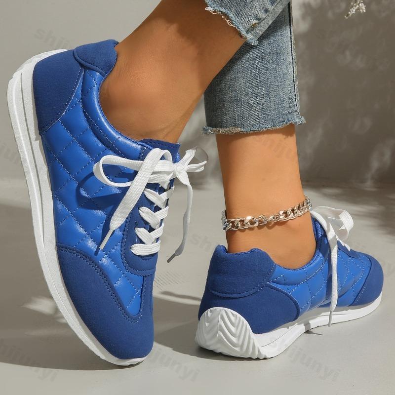 Fashion Women's Vulcanized Shoes Spring Autumn Lace Up Soft Sole Non Slip Sports Running Shoes Comfortable Fashion Outdoor Casual Flats