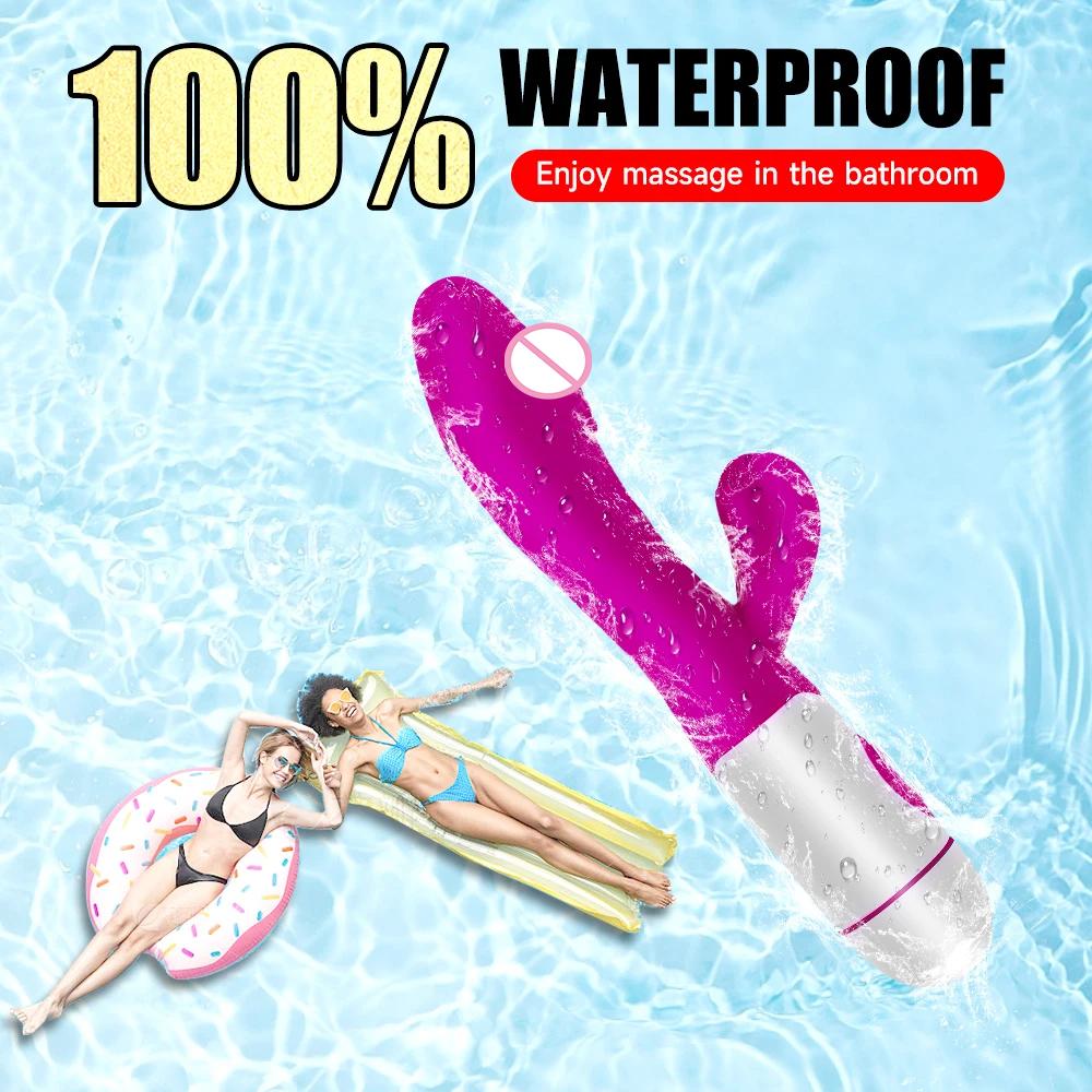 Powerful Rabbit Vibrator Dildo Dual Vibration G Spot Clitoris Stimulation Masturbators Vaginal Massager Adult For Women Sex Toys